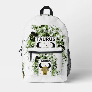 Stier Zodiac Meester van het Lot Bloemrijke Kunst Bedrukte Rugzak