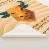 Stier Zodiac Modern 3D met Affirmaties Sherpa Deken (3/4)