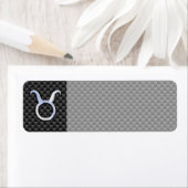 Stier Zodiac op houtskool koolstofvezel afdruk Etiket (Insitu)