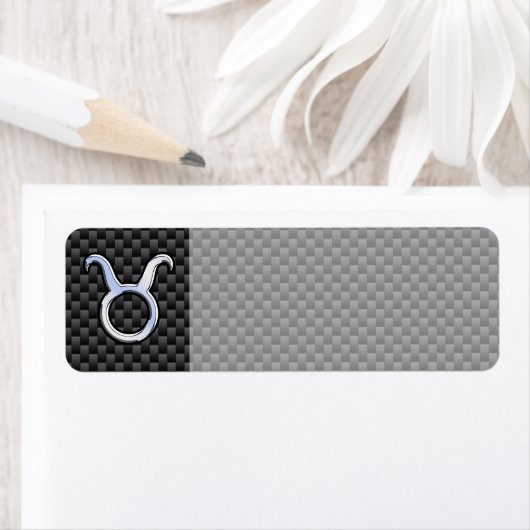 Stier Zodiac op houtskool koolstofvezel afdruk Etiket (Insitu)