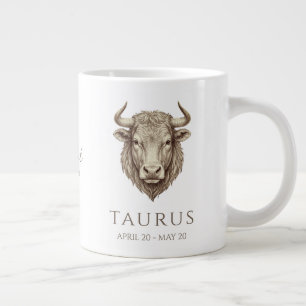Stier Zodiac Persoonlijke Naam & Geboortedatum Grote Koffiekop