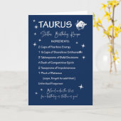 Stier Zodiac Stellar Verjaardagsrecept Kaart (Gele Bloem)