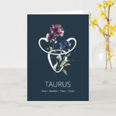 Stier Zodiac sterrenbeeld Verjaardag Kaart (Gele Bloem)