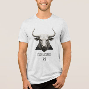 Stier Zodiac Stier Klassiek Zwart Wit Astrologie Tri-Blend Shirt