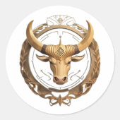 Stier Zodiac Stier Ronde Sticker (Voorkant)