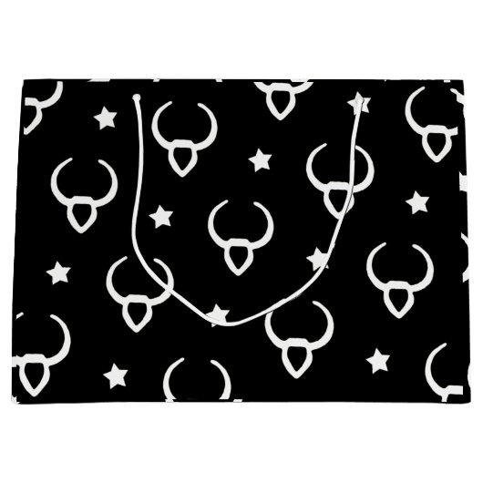 Stier Zodiac Symbool en Sterrenpatroon Groot Cadeauzakje (Voorkant)
