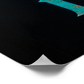 Stier Zodiac Symbool In Levendig Blauw En Goud Aas Poster (Hoek)