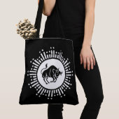 Stier Zodiac Symbool met Hemelse Starburst Tote Bag (Dichtbij)
