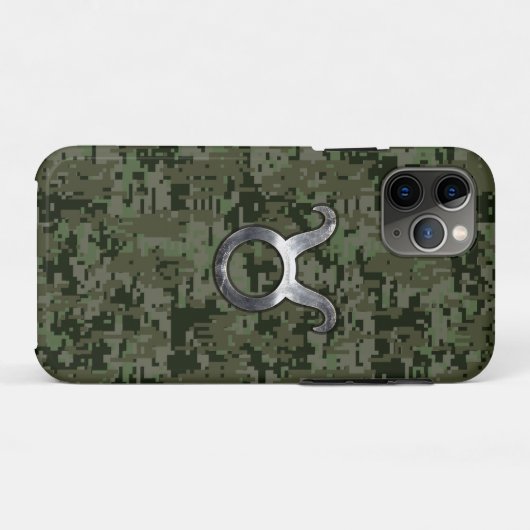 Stier Zodiac Symbool op Groene Camo Case-Mate iPhone Case (Achterkant (horizontaal))