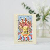 Stier Zodiac-teken Abstracte Kunst Vintage Briefkaart (Staand voorkant)