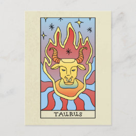 Stier Zodiac-teken Abstracte Kunst Vintage Briefkaart