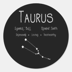 Stier Zodiac-teken Constellatie Astrologie Cadeau Ronde Sticker