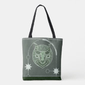 Stier Zodiac teken Groene en Witte Mandala Tote Bag (Achterkant)