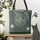 Stier Zodiac teken Groene en Witte Mandala Tote Bag