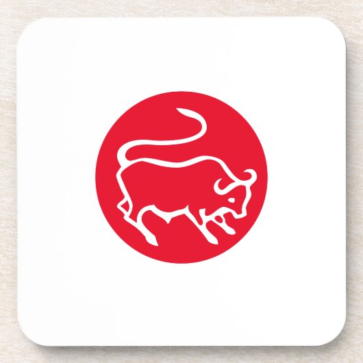 Stier Zodiac teken Moderne minimalistische vlakte  Bier Onderzetter (Voorkant)