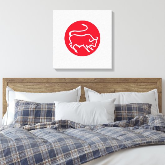 Stier Zodiac teken Moderne minimalistische vlakte  Canvas Afdruk (Insitu (Slaapkamer))