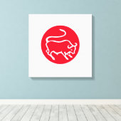 Stier Zodiac teken Moderne minimalistische vlakte  Canvas Afdruk (Insitu (Houten vloer))