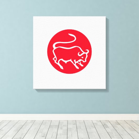 Stier Zodiac teken Moderne minimalistische vlakte  Canvas Afdruk (Insitu (Houten vloer))