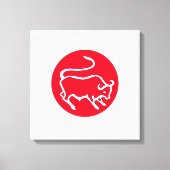 Stier Zodiac teken Moderne minimalistische vlakte  Canvas Afdruk (Voorkant)