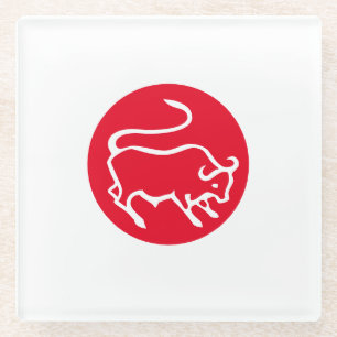 Stier Zodiac teken Moderne minimalistische vlakte  Glazen Onderzetter