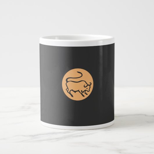 Stier Zodiac teken Moderne minimalistische vlakte  Grote Koffiekop (Voorkant)