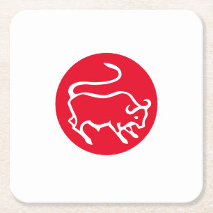 Stier Zodiac teken Moderne minimalistische vlakte  Kartonnen Onderzetters
