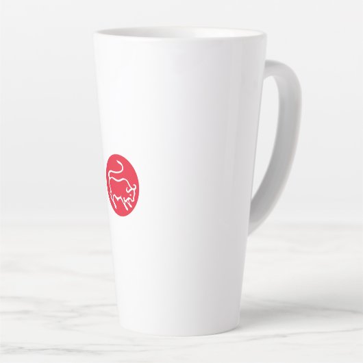 Stier Zodiac teken Moderne minimalistische vlakte Latte Mok (Rechterhoek)