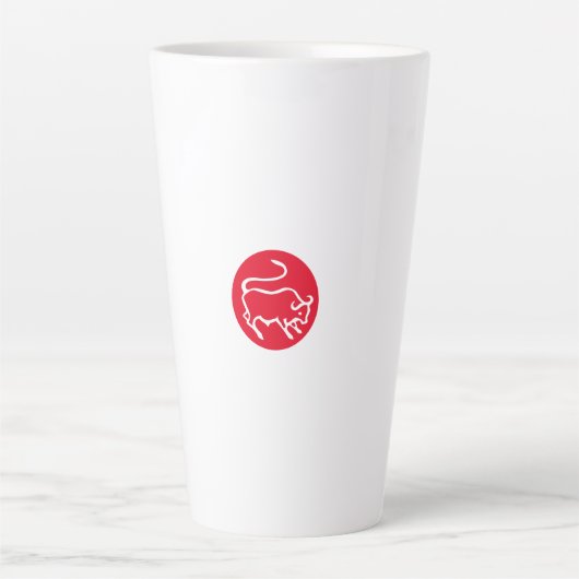 Stier Zodiac teken Moderne minimalistische vlakte Latte Mok (Voorkant)