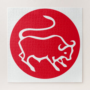 Stier Zodiac teken Moderne minimalistische vlakte Legpuzzel