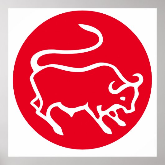 Stier Zodiac teken Moderne minimalistische vlakte  Poster (Voorkant)