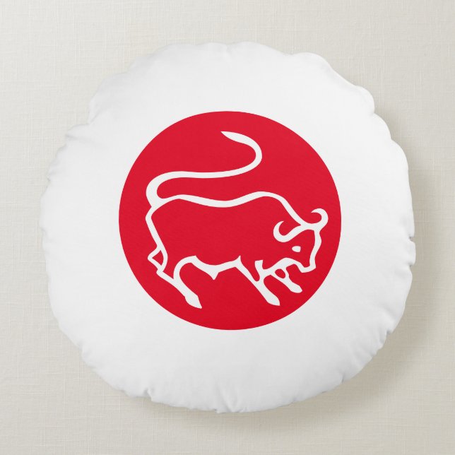 Stier Zodiac teken Moderne minimalistische vlakte  Rond Kussen (Voorkant)