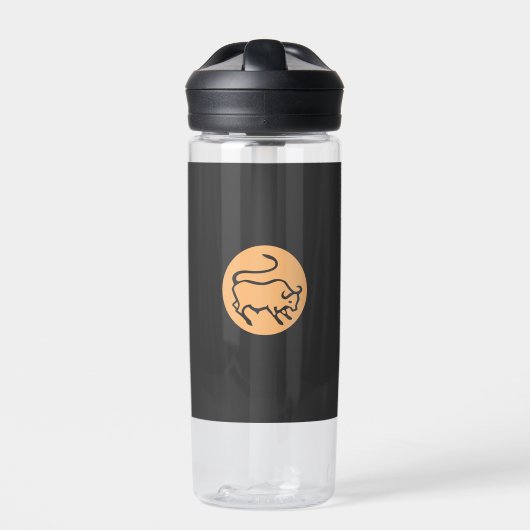 Stier Zodiac teken Moderne minimalistische vlakte  Waterfles (Voorkant)