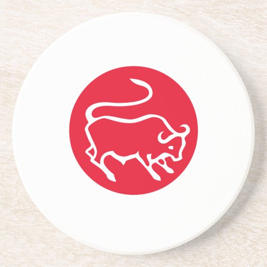 Stier Zodiac teken Moderne minimalistische vlakte  Zandsteen Onderzetter (Voorkant)