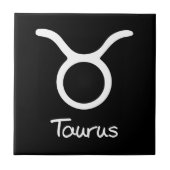 Stier Zodiac teken op zwarte achtergrond Tegeltje (Voorkant)