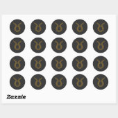 Stier Zodiac - Tribal Gold Ronde Sticker (Vel)