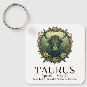 Stier Zodiac Vintage Art Nouveau Stier Sleutelhanger