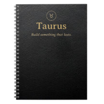 Stier Zodiacus Spiraal Notebook - Nep Leer Uiterli