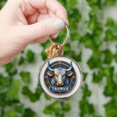 Stier Zodiacus Stier Embleem Met Gouden Ring Sleutelhanger (Hand)
