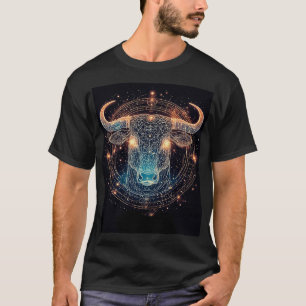 Stier Zodiacus Stier met Gloeiende Geometrische Li T-shirt
