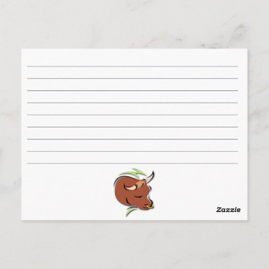 Stier-zodiakarakteristieken briefkaart (Achterkant)