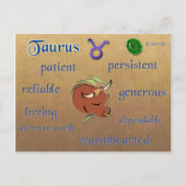 Stier-zodiakarakteristieken briefkaart (Voorkant)