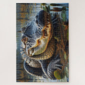 Stieralligator in moeras legpuzzel (Verticaal)