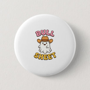 Stierblad Schattig Spook Cowboy Vintage Grappig T- Ronde Button 5,7 Cm