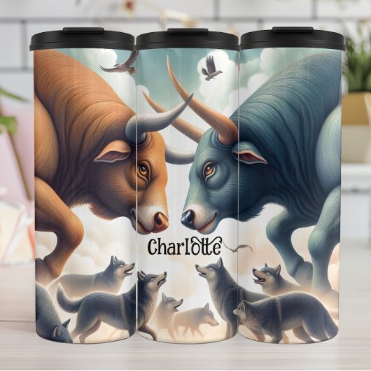 Stieren en wolven: een gespannen impasse thermosbeker