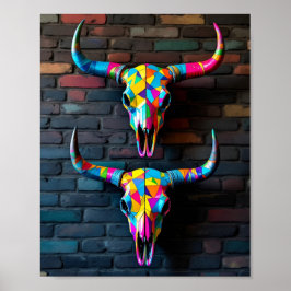 Stieren schedels poster