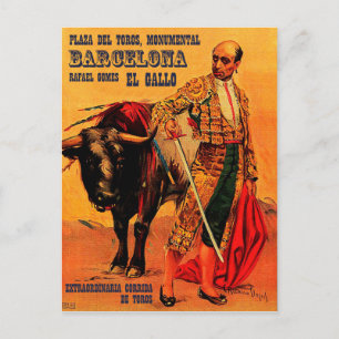 Stierenarena, stierenvechter, Barcelona, vintage Briefkaart