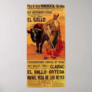 Stierenarena, stierenvechter, Barcelona, vintage Poster