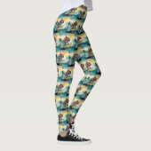 Stierenbijter Strand Surfschilderij Leggings (Rechts)