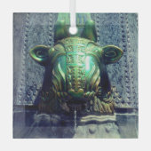 stierenfontein glas ornament (Voorkant)