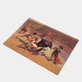 Stierengevecht in Mexico (door Frederic Remington) Deurmat (Schuin)